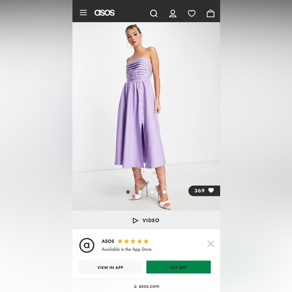 Little Mistress bandeau flare dress in lilac - Picture 3 of 9